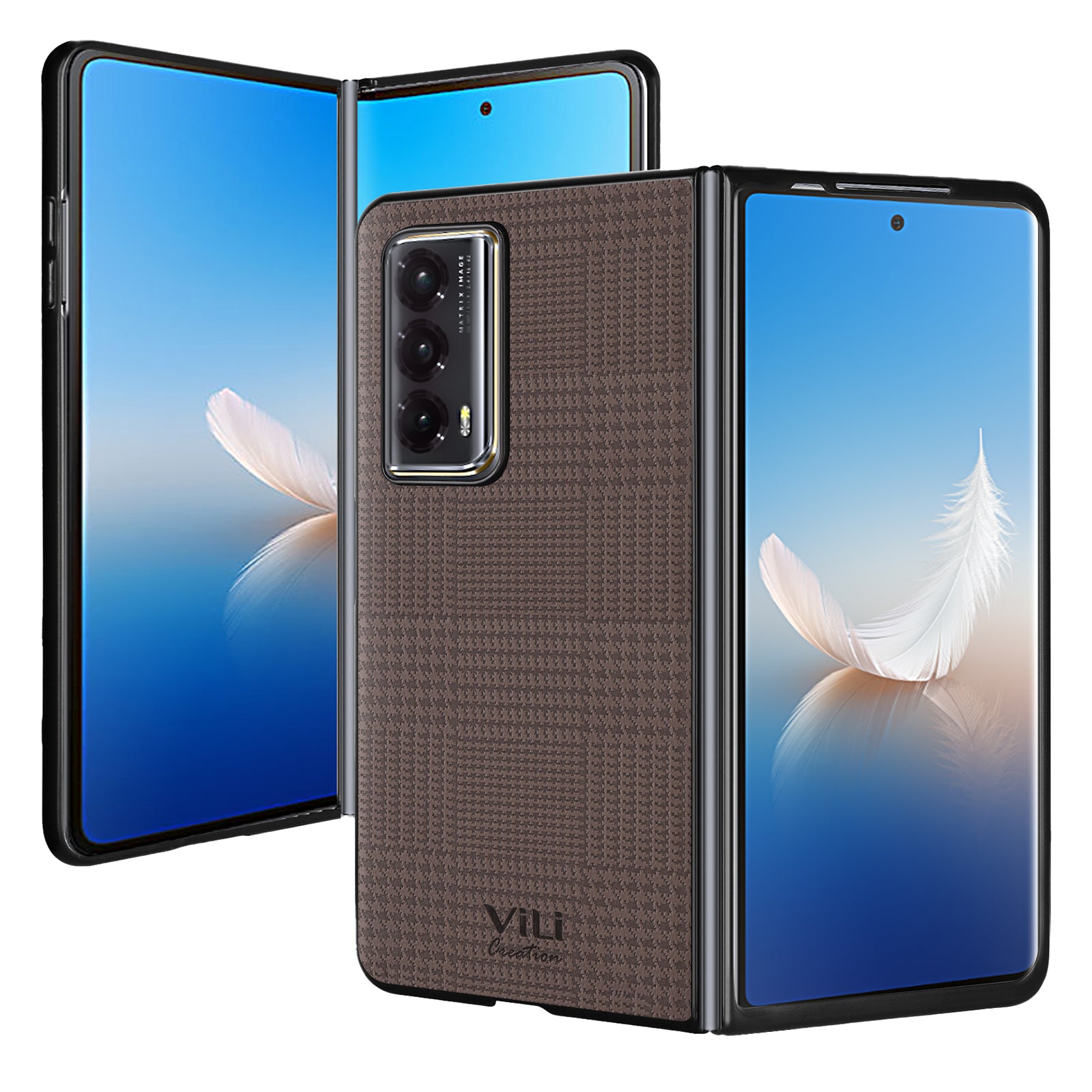 VILI TH Series for Honor Magic Vs2 5G Phone Cover Shockproof PU Leather Coated PC+TPU Case VILI TH Series for Honor Magic Vs2 5G Phone Cover Shockproof PU Leather Coated PC+TPU Case